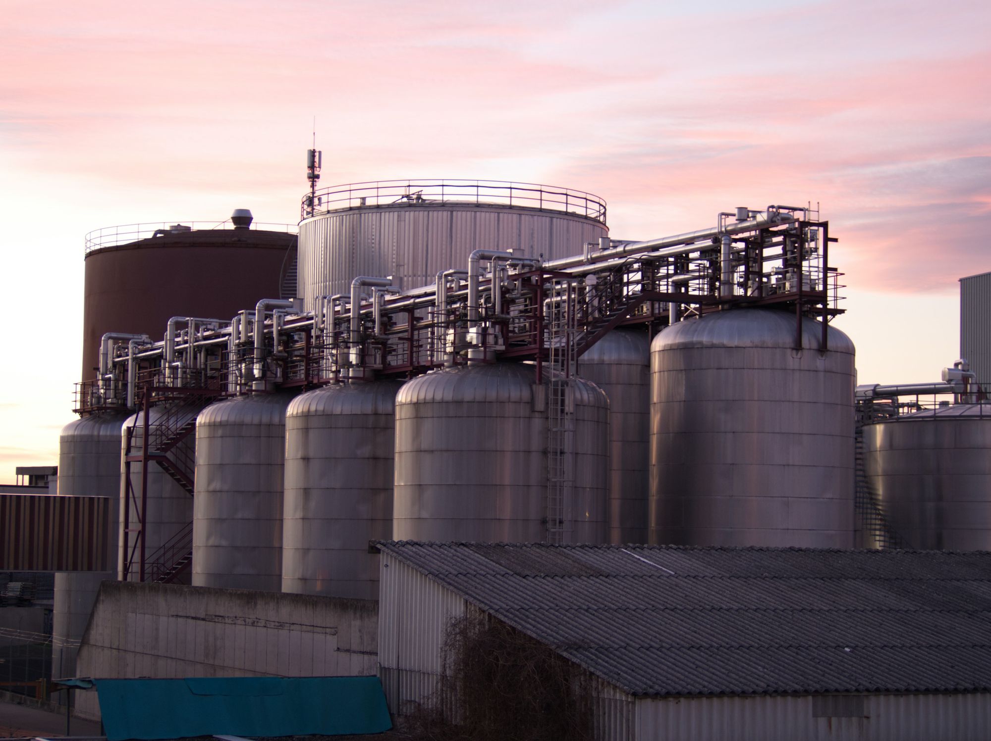 Industrial storage tanks and process piping